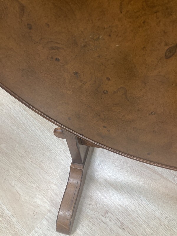 Antique tilt birdseye maple table. Quite large at 36 inch diameter.. gallery