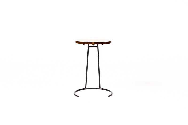 Mid Century Vintage Jens Risom Stacking Side Table Model #T-710 — Walnut + Iron gallery