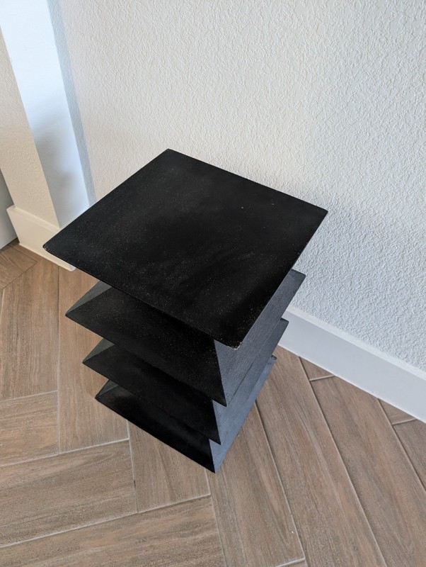 Postmodern Blackened Zig Zag Side Table or Pedestal gallery