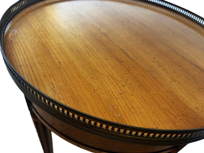 PAIR - French Louis XVI Style Bouillotte Side Table Butlers Trays 19th Century gallery