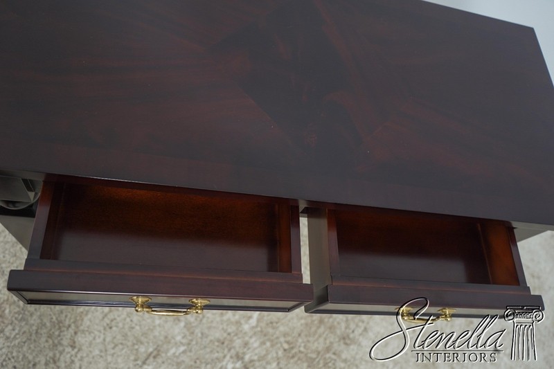 60858: FRONTGATE 2 Drawer Mahogany Neoclassical Console Table gallery