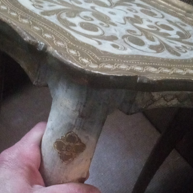 GF Antique Italian Nesting Tables Set of 3 Gold White Wood Carved Victorian gallery