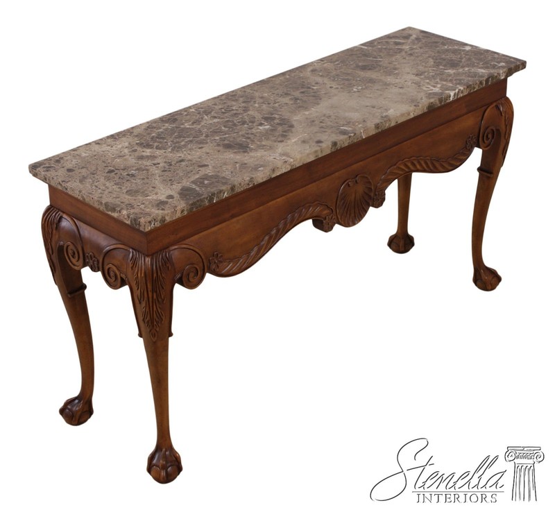L73134: CENTURY Chippendale Style Marble Top Console Table
