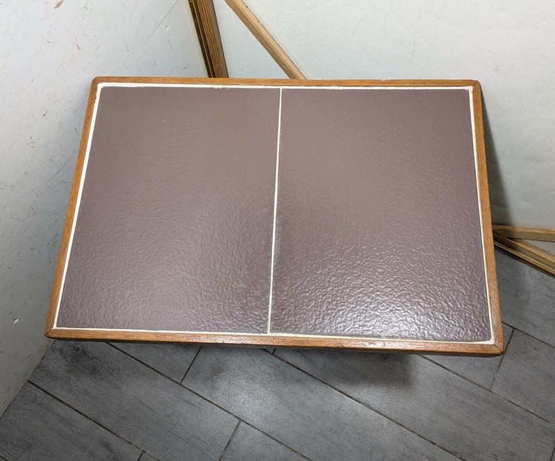 Vintage Mid Century Danish Modern Tile Top Teak Wood Side Table V24 gallery