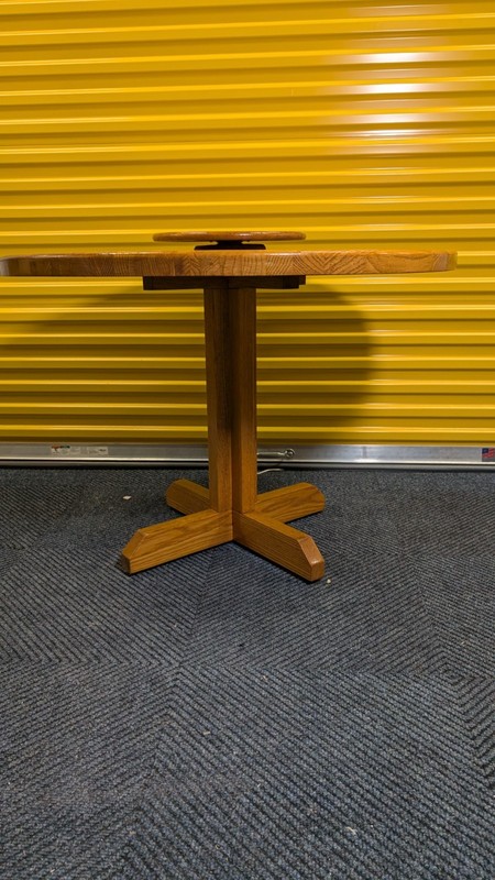 Vintage Cornwall Wood Dining Table Solid wood Oak with rotating base 1960'-70's