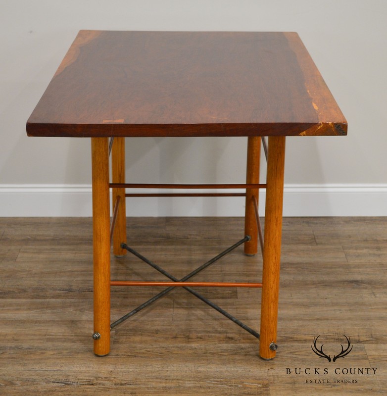 Exotic Rosewood top Studio Crafted Table with Bowtie and Cross gallery