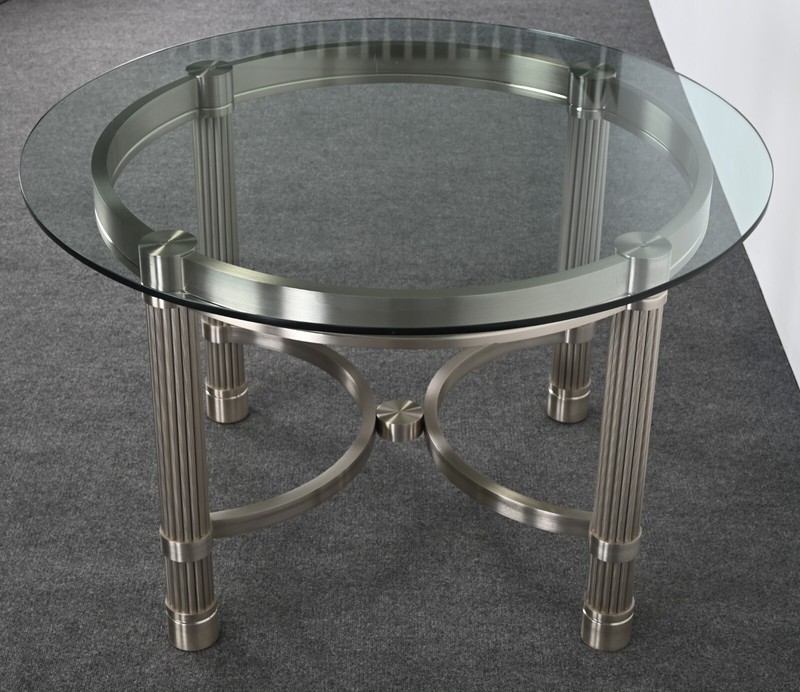 Solid Stainless Steel Center or Dining Table by Ron Seff, 1980s gallery