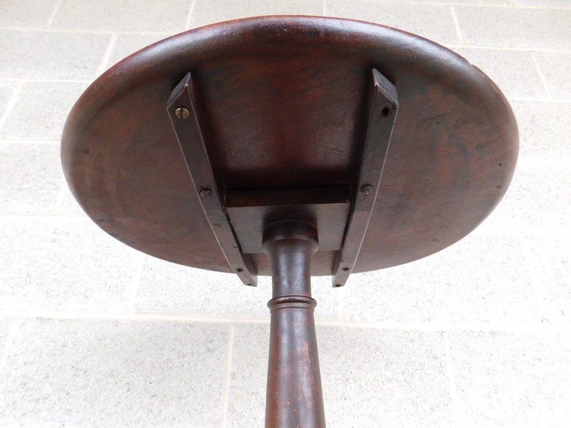 Antique Primitive Candle Stand Tilt Top Table gallery