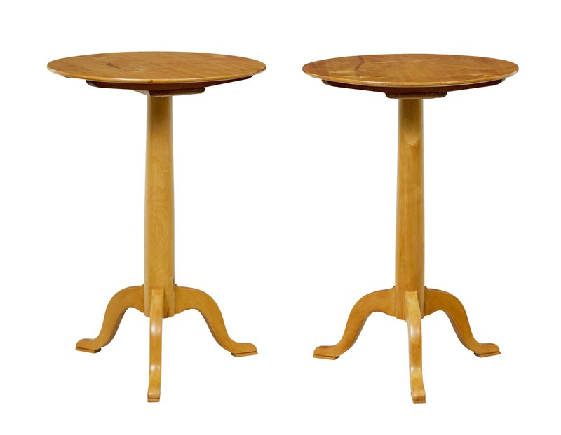 PAIR OF 19TH CENTURY SWEDISH BIRCH SIDE TABLES