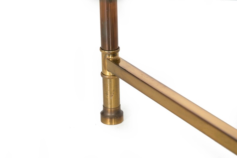 Maison Jansen Signed Mid-Century Modern Brass Glass Coffee Cocktail Table gallery