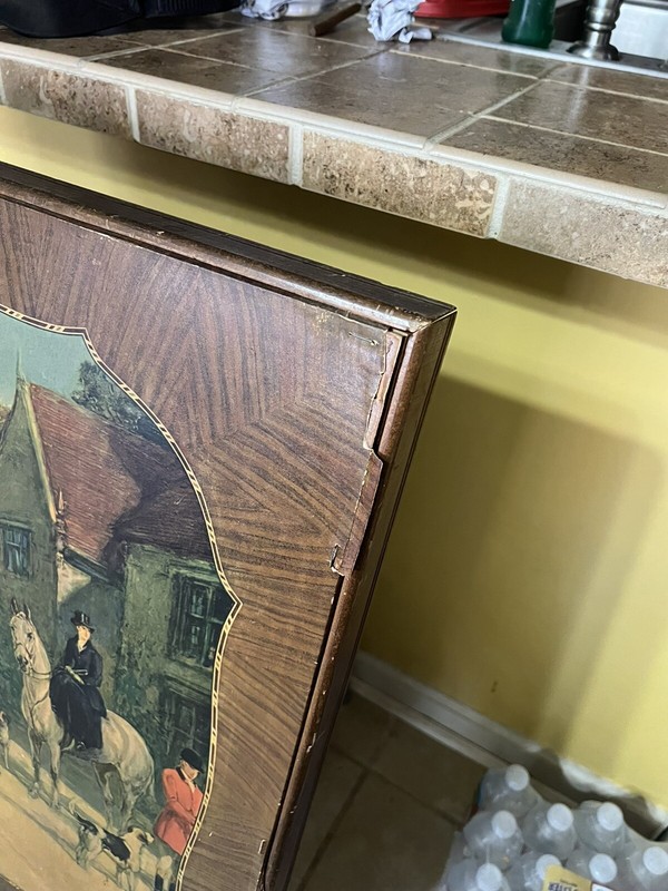 Vintage Walnut Card Game Table Antique gallery