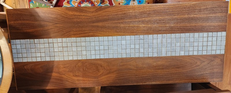 Vintage Lane 3-piece American mid-century modern Walnut Tiled Coffee Tables.. gallery