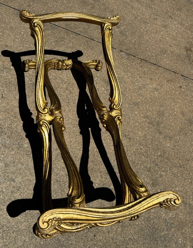 Vintage Francisco Hurtado Spanish Regency Giltwood Coffee Table X Base Stand gallery