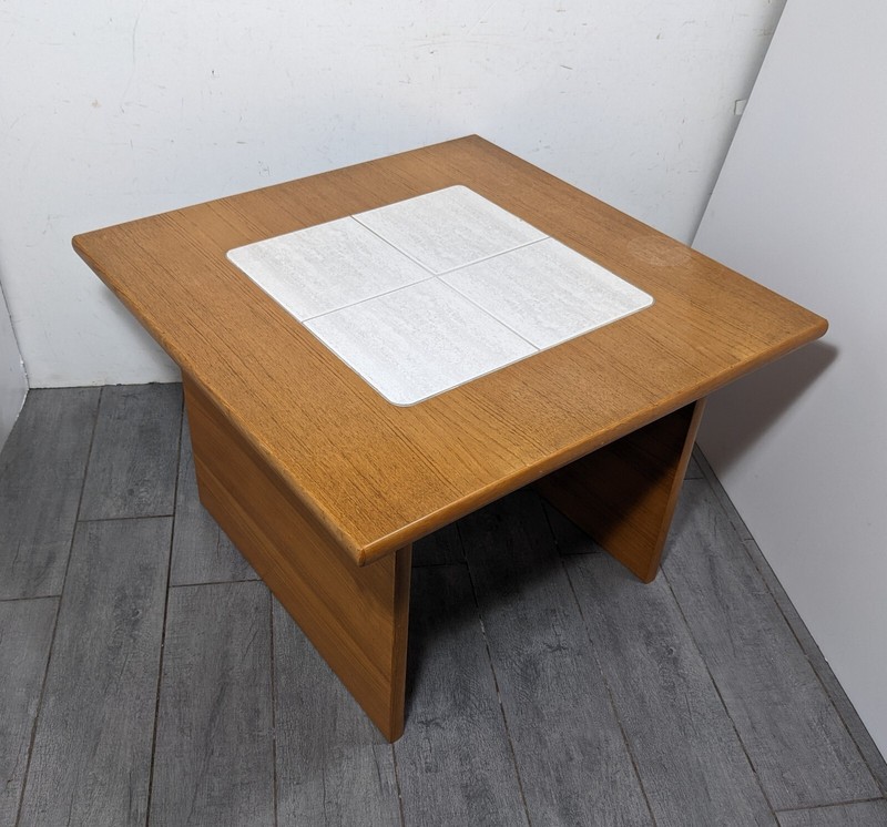Vintage Gangso Mobler Mid Century Danish Modern Tile Top Teak Wood End Table