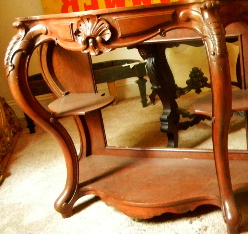 Antique Pier Table 1800's Thomas Brooks style Revival etagere gallery