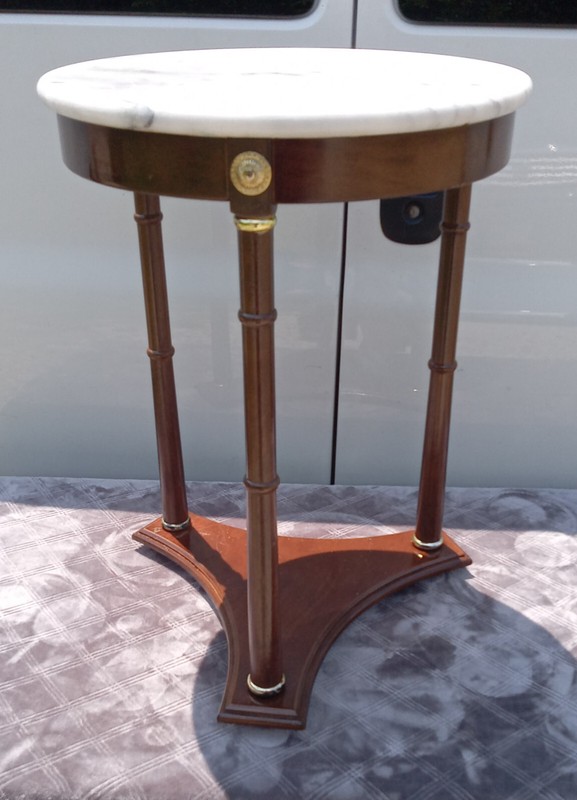 Mahogany Marble Top Plant Stand (PS241)