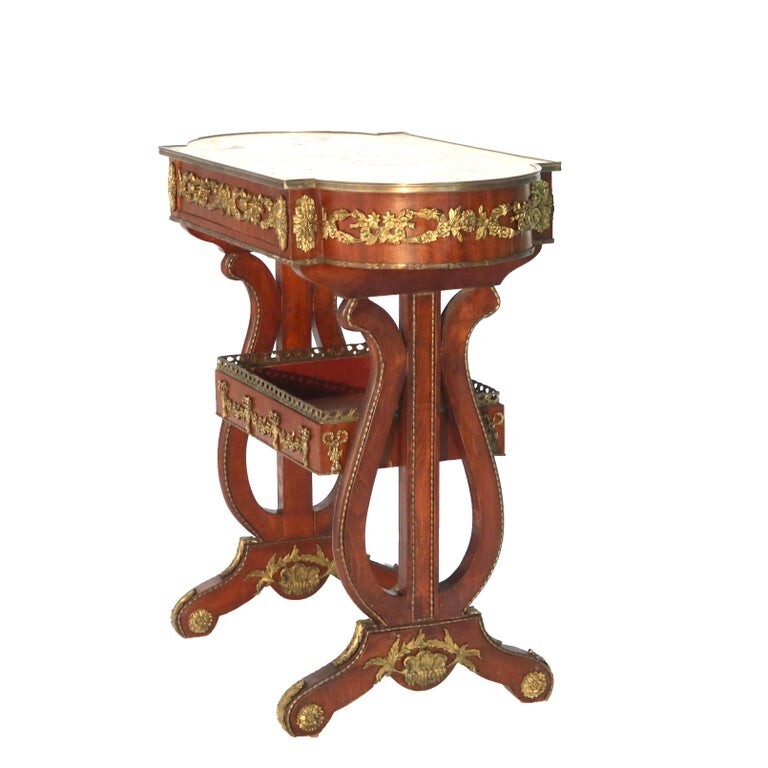 Antique Flame Mahogany, Birds Eye Maple and Ormolu Serving Table C1920 gallery