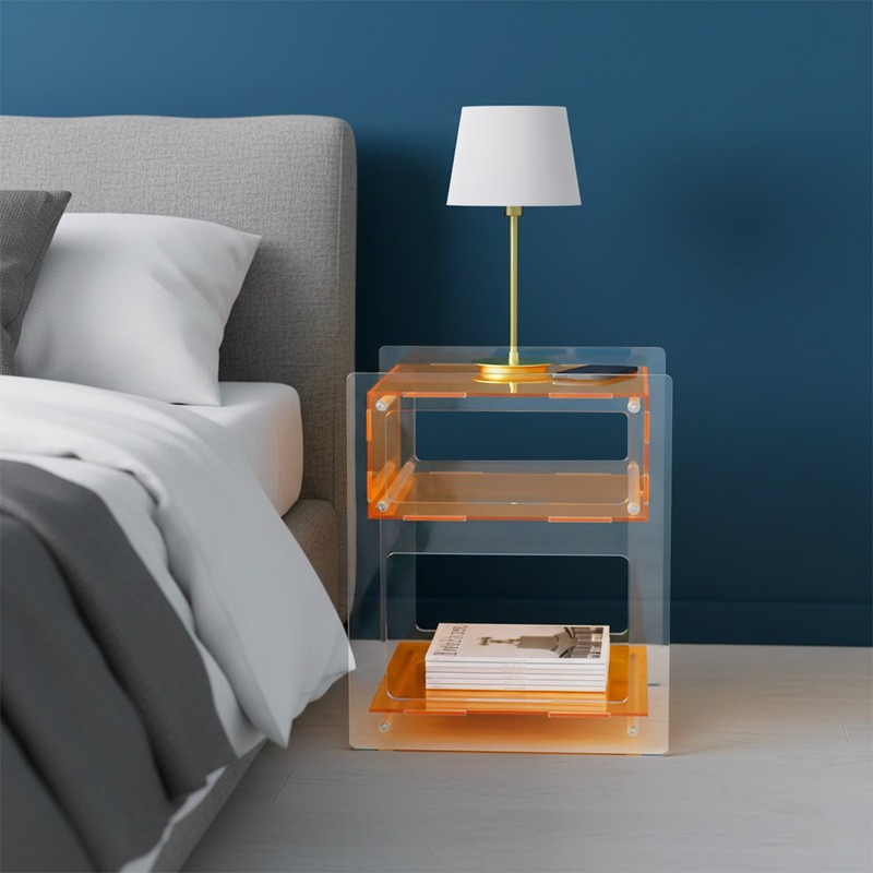 Acrylic Side Table, Acrylic Nightstand for Bedroom, Side Table for Living Room gallery