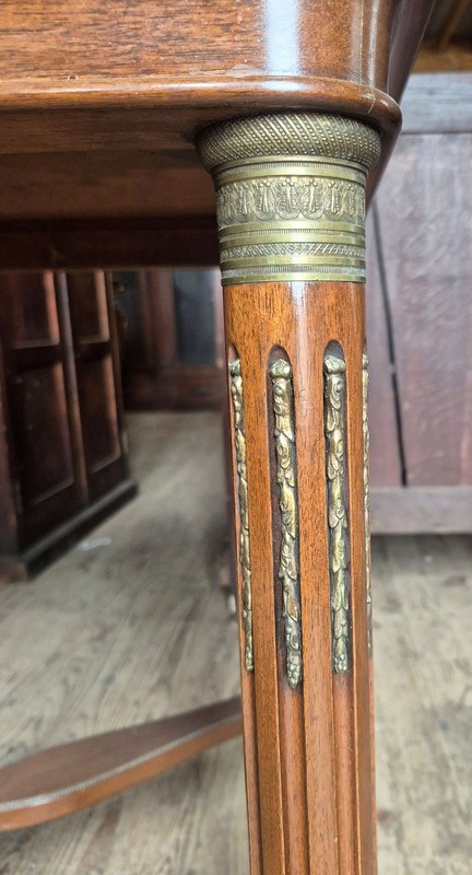 ANTIQUE FRENCH MARBLE TOP CENTER SERVING TABLE gallery