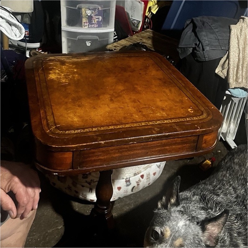 Fine Arts Furniture Co. Grand Rapids Antique Wood Side Table Flip Top Drawer