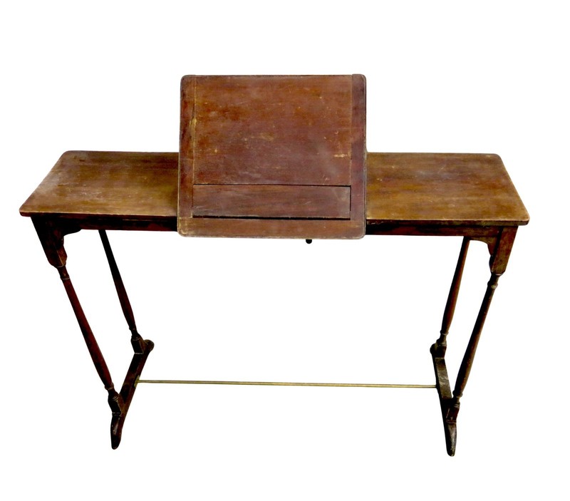 19th C. Mahogany Reading Table With Book Rest