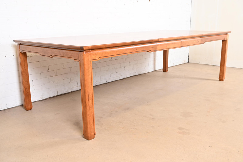 Henredon Mid-Century Burl Wood Extension Dining Table, Newly Refinished gallery