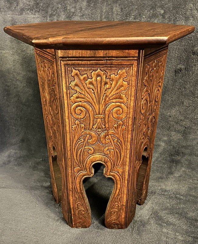 Victorian Tabouret Hexagonal Lamp Table Or Plant Stand C-1900