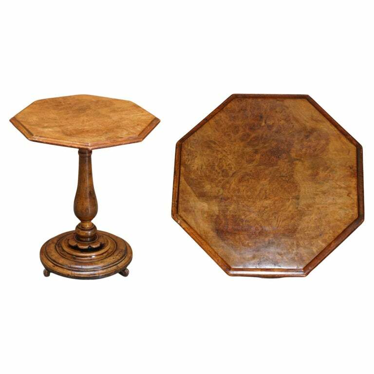 MUST SEE FINE SUPER RARE ORIGINAL VICTORIAN POLLARD OAK SIDE END LAMP WINE TABLE