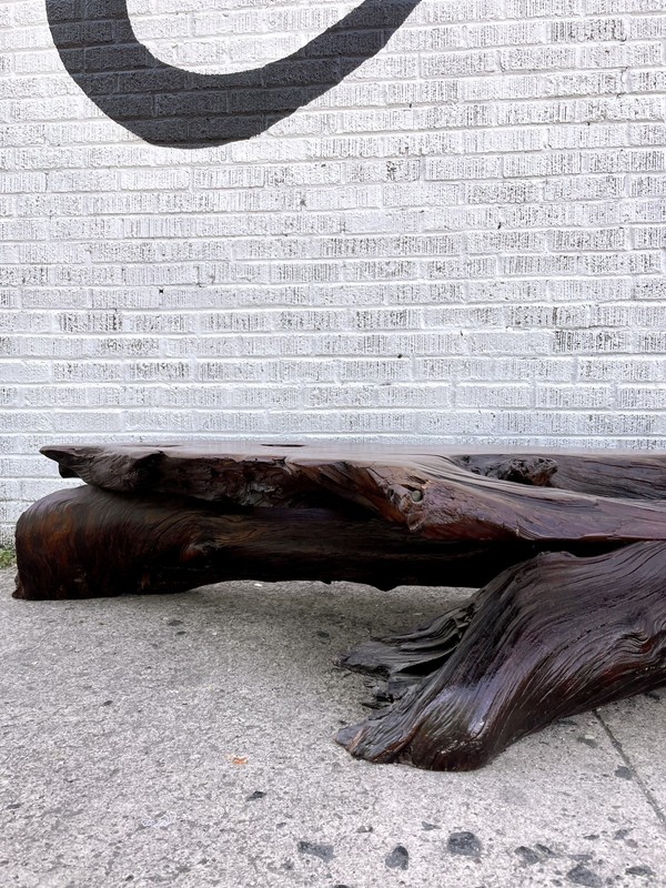 VTG 1970’s Single Slab Live Edge Coffee Table, 9ft , Custom Built, Organic, MCM gallery