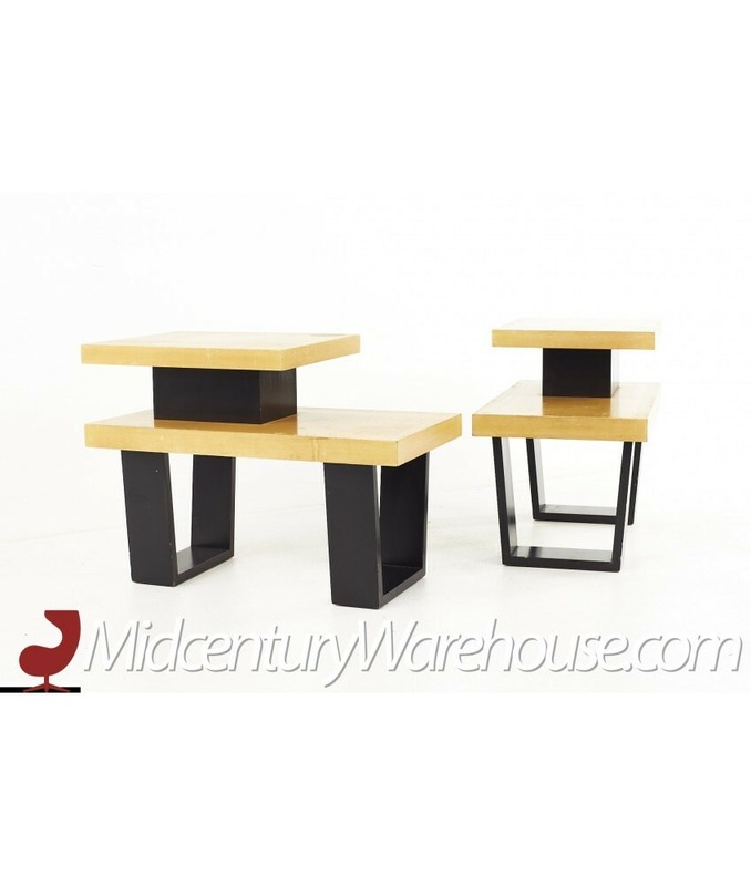 Paul Frankl Mid Century 2 Tier End Side Tables - A Pair gallery