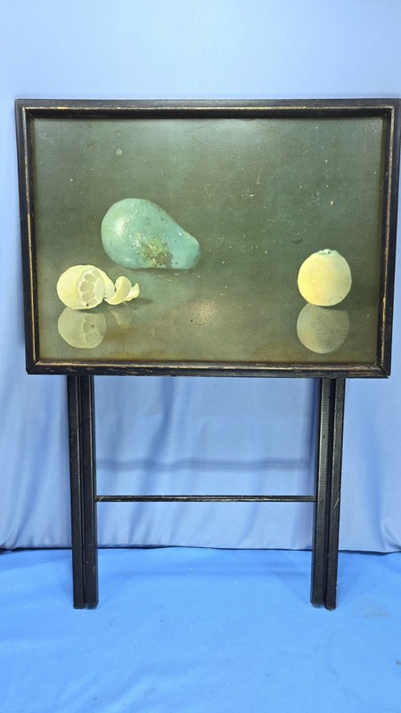 Mid Century Artex Snack TV Tray MCM Vintage Folding Table FINE Art Still Life gallery