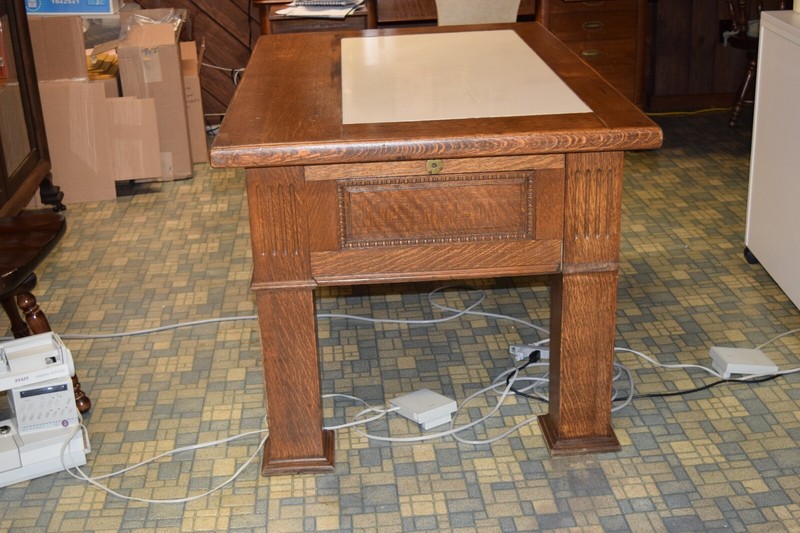 Vintage table with marble insert or kitchen island