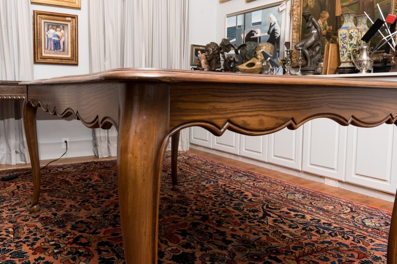 Vintage Louis XV Style Oak Dining Table gallery