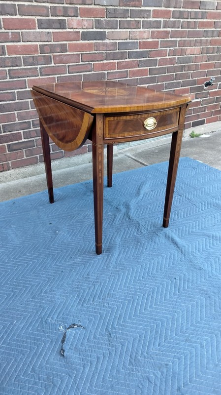 Council Craftsman Inlaid Mahogany Federal Style Pembroke Table gallery