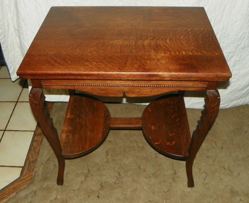 Solid Quartersawn Oak Carved Center Table / Parlor Table (PRT33)