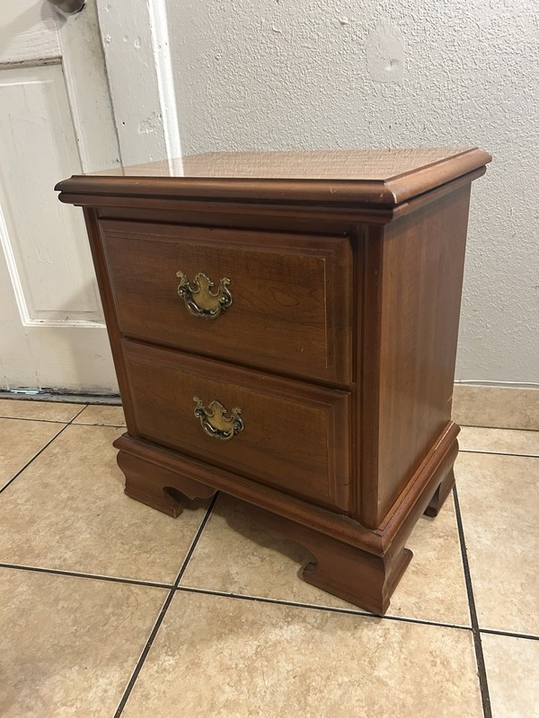 Vintage Maple Night Stand End Table w/ 2 Drawers gallery