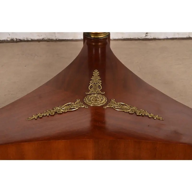 Kindel Furniture Neoclassical Faux Marble Top Center Table With Mounted Ormolu gallery