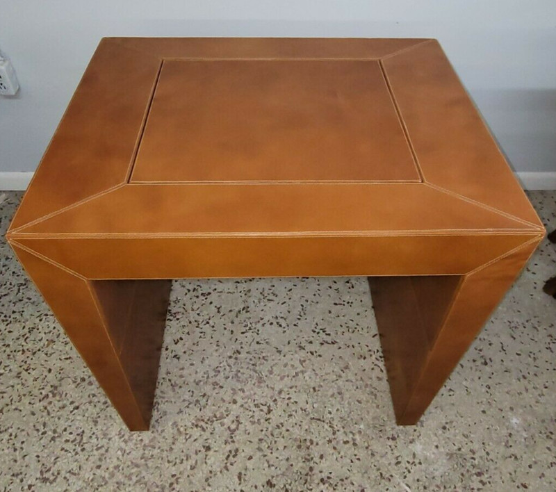 Hidden Backgammon Table All Leather Game Table 1970’s Chess Checkers Mid-Century