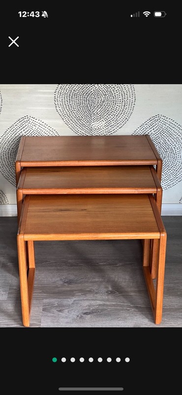 Three Preben Shou MCM Nesting Tables Denmark 1960s