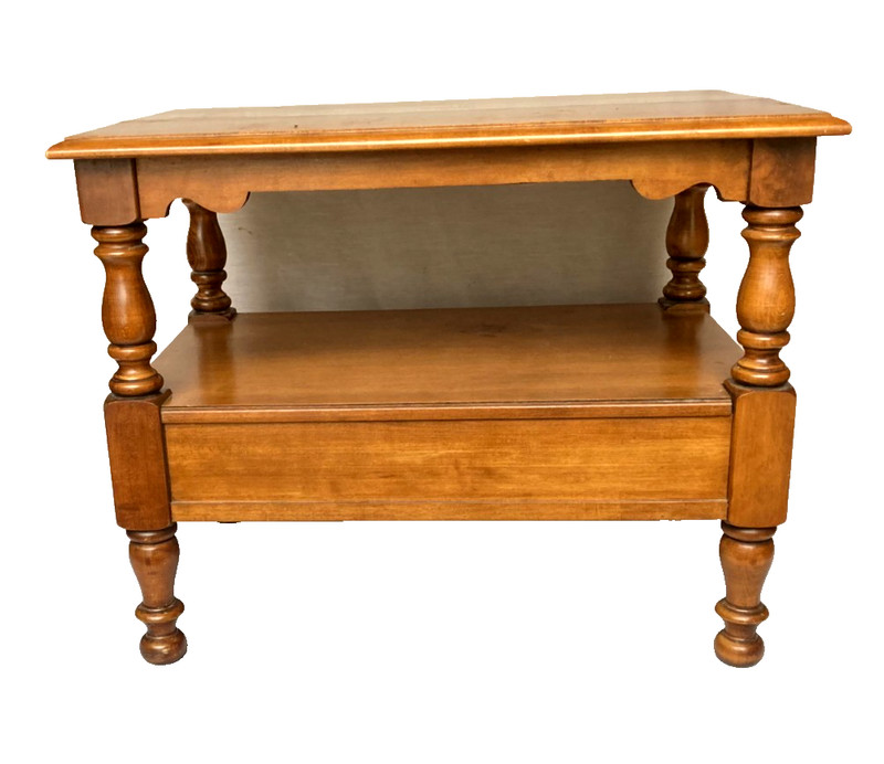 VINTAGE TELL CITY YOUNG REPUBLIC SOLID MAPLE NIGHTSTAND SIDE TABLE WITH DRAWER gallery