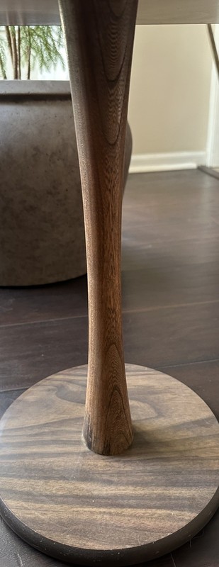 Mid-Century Atomic Walnut Tulip Side Table HTF gallery