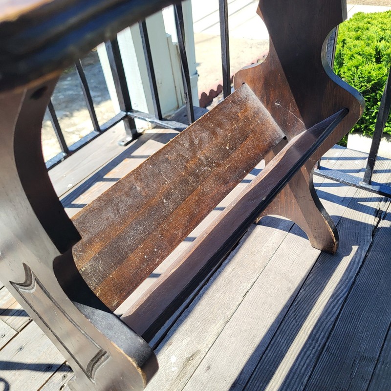 Antique Brown Magazine Rack End Table (Some Nicks & Scratches) 24" × 12" × 24" gallery