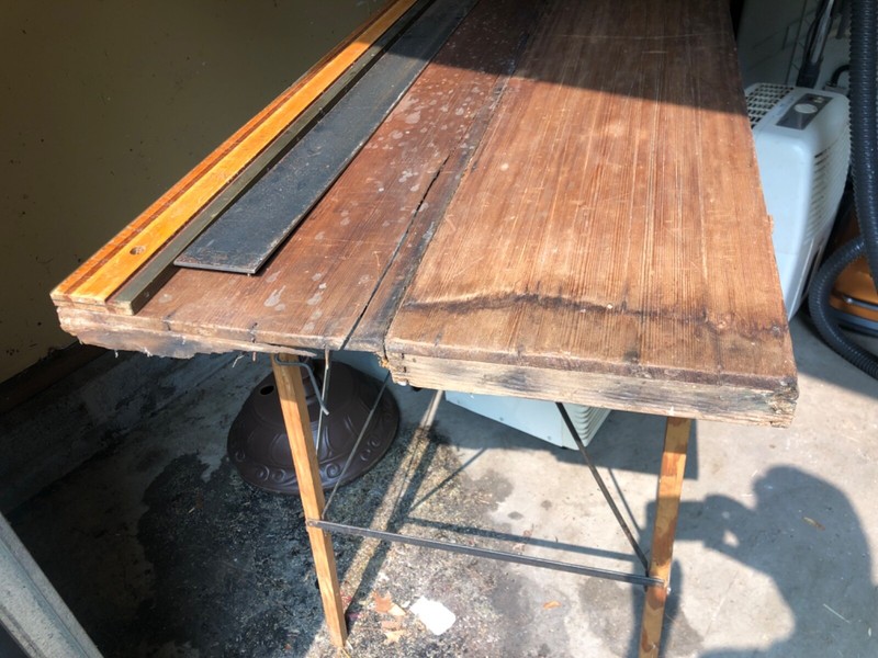 Antique Portable Folding Wallpaper Table/Storage Cabinet With Tools - Local PU gallery