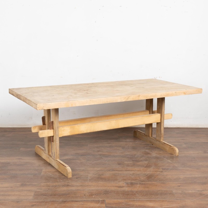 19th Century Rustic Farmhouse Trestle Dining Table