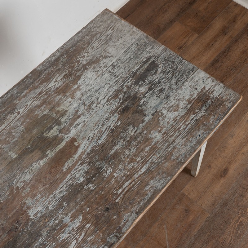 19th Century Original Gray Painted Swedish Pine Side Table gallery
