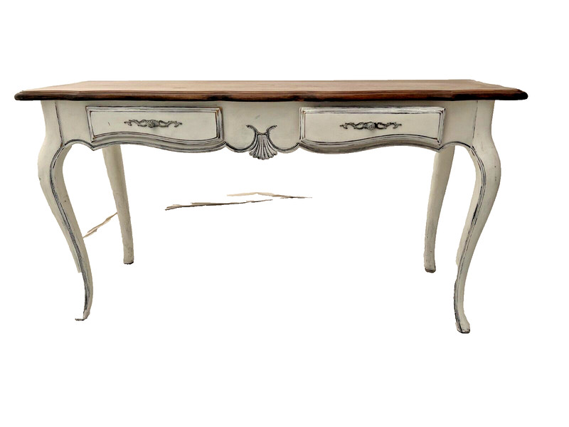 Ethan Allen Sofa Table Console French Country Factory Painted Distressed 26-9301