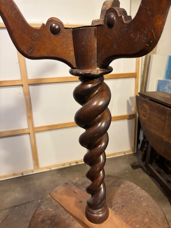 19th Century Burr oak wine table gallery