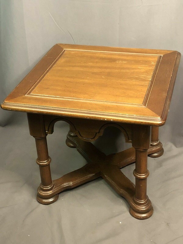 Drexel Solid Wood Side Table Vintage Country Estate Made In USA