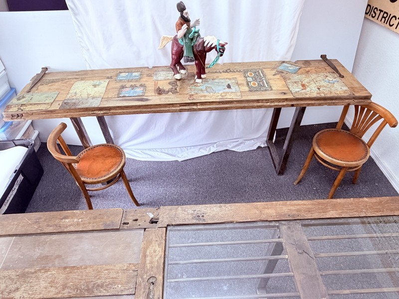 Modern tables made with antique doors gallery