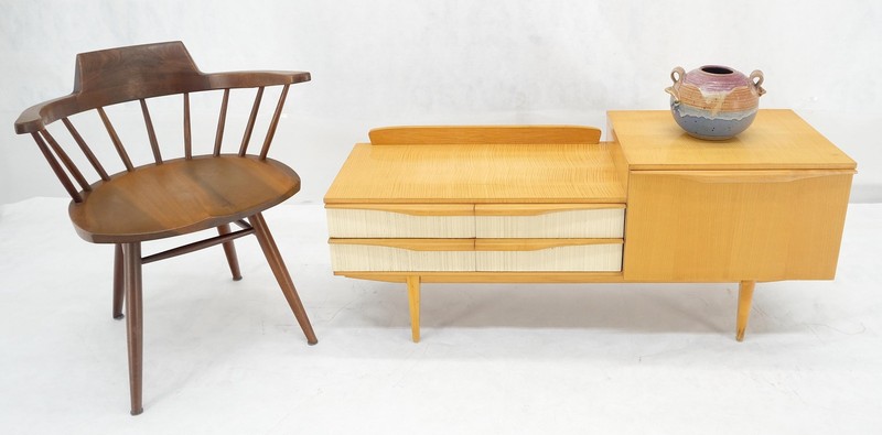 Swedish Mid Century Modern 1950s Blond Birch Drop Door Console Entry Hall Table gallery
